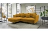 Rohová sedacia súprava Glam, tmavo žltá látka, ľavý roh