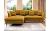 Rohová sedacia súprava Glam, tmavo žltá látka, ľavý roh