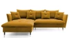 Rohová sedacia súprava Glam, tmavo žltá látka, ľavý roh