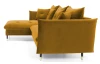 Rohová sedacia súprava Glam, tmavo žltá látka, ľavý roh