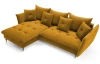 Rohová sedacia súprava Glam, tmavo žltá látka, ľavý roh
