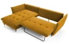 Rohová sedacia súprava Glam, tmavo žltá látka, ľavý roh