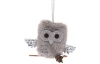 Vianočná dekorácia/ozdoba Závesná plyšová sova, šedá