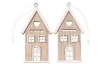 Závesná vianočná dekorácia (2 druhy) Drevený domček (2 ks)