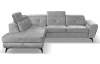 Rohová sedacia súprava Sergio, svetlo šedá látka, ľavý roh