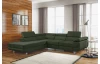 Rohová sedacia súprava Lotos, lahvovo zelená látka,ľavý roh