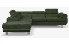 Rohová sedacia súprava Lotos, lahvovo zelená látka,ľavý roh
