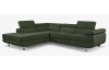 Rohová sedacia súprava Lotos, lahvovo zelená látka,ľavý roh