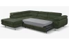 Rohová sedacia súprava Lotos, lahvovo zelená látka,ľavý roh