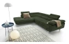 Rohová sedacia súprava Lotos, lahvovo zelená látka,ľavý roh