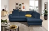 Rohová sedacia  súprava Geneva, oceánská modrá látka, pravý roh