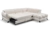 Rohová sedačka Fubu, šedo-krémová štruktúrovaná látka, pravý roh