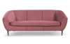 Trojmiestna pohovka Olivio, tmavo ružová zamatová látka
