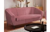 Trojmiestna pohovka Olivio, tmavo ružová zamatová látka
