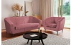 Trojmiestna pohovka Olivio, tmavo ružová zamatová látka