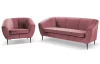 Trojmiestna pohovka Olivio, tmavo ružová zamatová látka