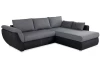 Rohová sedacia souprava Torgau, černá/šedá tkanina
