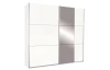 Šatníková skriňa Kronach, 175 cm, biela/zrkadlo