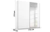 Šatníková skriňa Kronach, 175 cm, biela/zrkadlo
