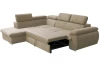 Rohová sedacia súprava Viera, svetlo béžová látka, ľavý roh