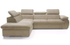 Rohová sedacia súprava Viera, svetlo béžová látka, ľavý roh