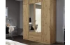 Šatníková skriňa so zrkadlom Case, 181 cm, dub artisan
