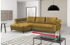 Rohová sedacia súprava Paris, horčicová žltá látka, ľavý roh