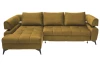 Rohová sedacia súprava Paris, horčicová žltá látka, ľavý roh