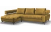 Rohová sedacia súprava Paris, horčicová žltá látka, ľavý roh