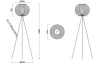 Stojacia lampa Filo 150 cm, čierny kov/opálové sklo