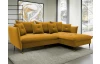 Rohová sedacia súprava Glam, tmavo žltá látka, pravý roh