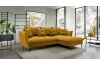 Rohová sedacia súprava Glam, tmavo žltá látka, pravý roh