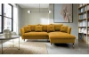 Rohová sedacia súprava Glam, tmavo žltá látka, pravý roh