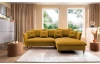 Rohová sedacia súprava Glam, tmavo žltá látka, pravý roh