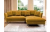 Rohová sedacia súprava Glam, tmavo žltá látka, pravý roh