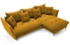 Rohová sedacia súprava Glam, tmavo žltá látka, pravý roh