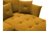 Rohová sedacia súprava Glam, tmavo žltá látka, pravý roh