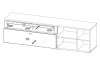 TV skrinka Rovigo 195  cm, dub nox/biela
