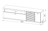 TV skrinka Rovigo 195  cm, dub nox/biela