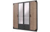 Šatníková skriňa so zrkadlami Bochum, 180 cm, grafit/jedľa