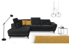 Rohová sedacia súprava Sergio, čierna látka, ľavý roh