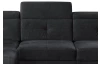 Rohová sedacia súprava Sergio, čierna látka, ľavý roh