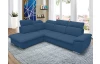 Rohová sedacia súprava Aldon, denimovo modrá tkanina, ľavý roh
