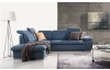 Rohová sedacia súprava Aldon, denimovo modrá tkanina, ľavý roh