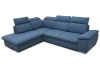 Rohová sedacia súprava Aldon, denimovo modrá tkanina, ľavý roh