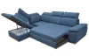 Rohová sedacia súprava Aldon, denimovo modrá tkanina, ľavý roh