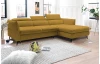 Rohová sedacia súprava Mango, horčicová žltá látka, pravý roh