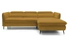 Rohová sedacia súprava Mango, horčicová žltá látka, pravý roh