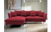 Rohová sedacia súprava Glam, červená látka, ľavý roh