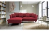 Rohová sedacia súprava Glam, červená látka, ľavý roh
